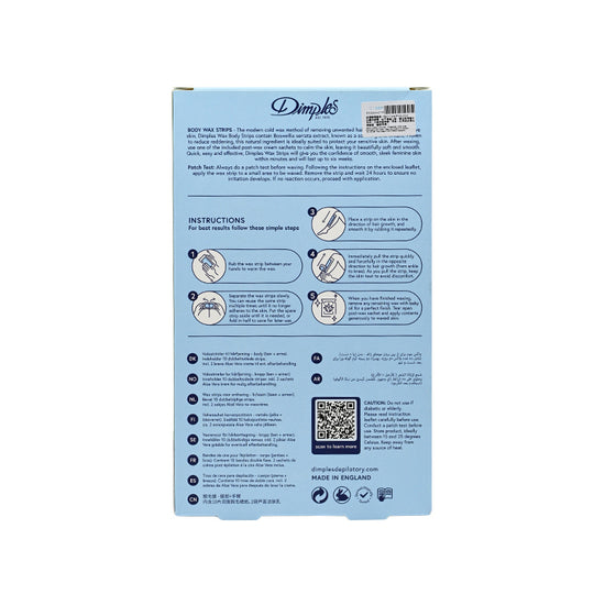 Dimples Wax Body Strips for sensitive skin 20+2pcs