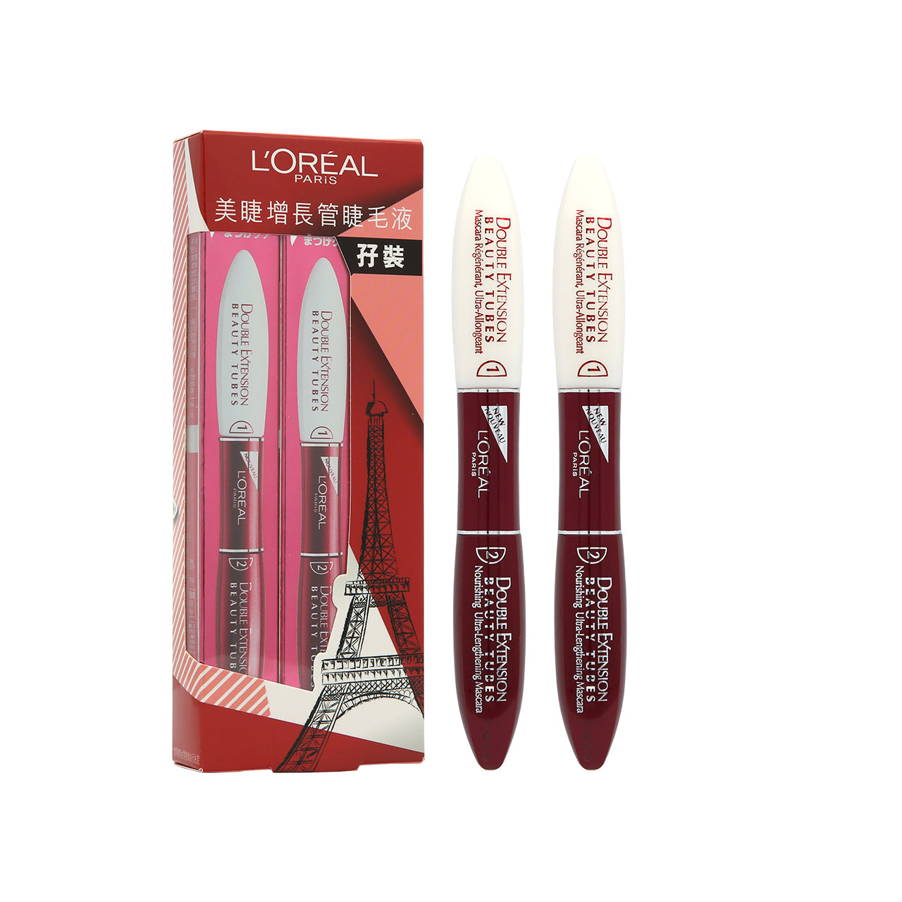 新品未開封未使用　L'OREAL Paris 4点セット L'Oreal Paris Double Extension Beauty Tubes Twin Pack Set #Black