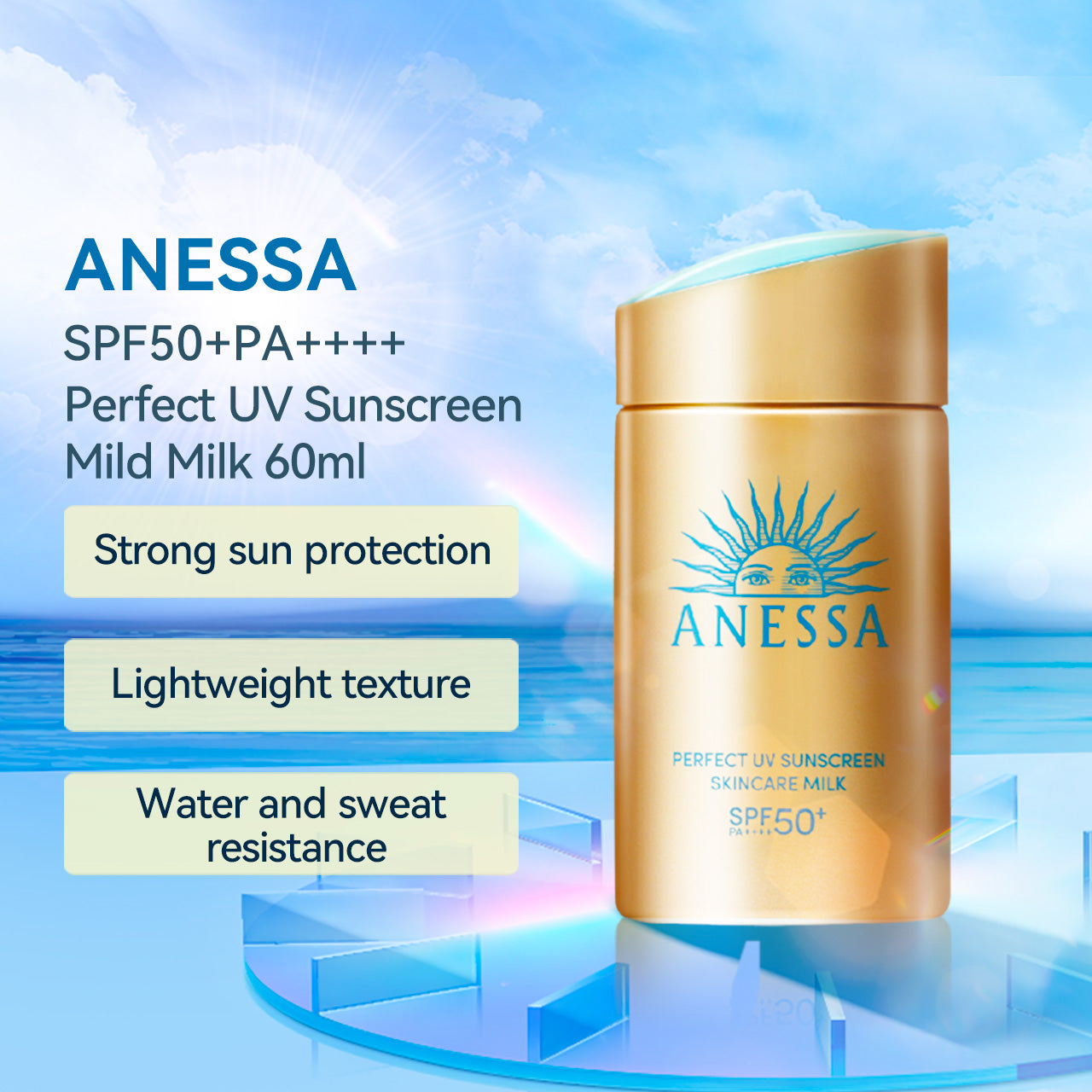 Anessa SPF50+PA++++ Perfect UV Sunscreen Skincare Milk 60ml Sasa