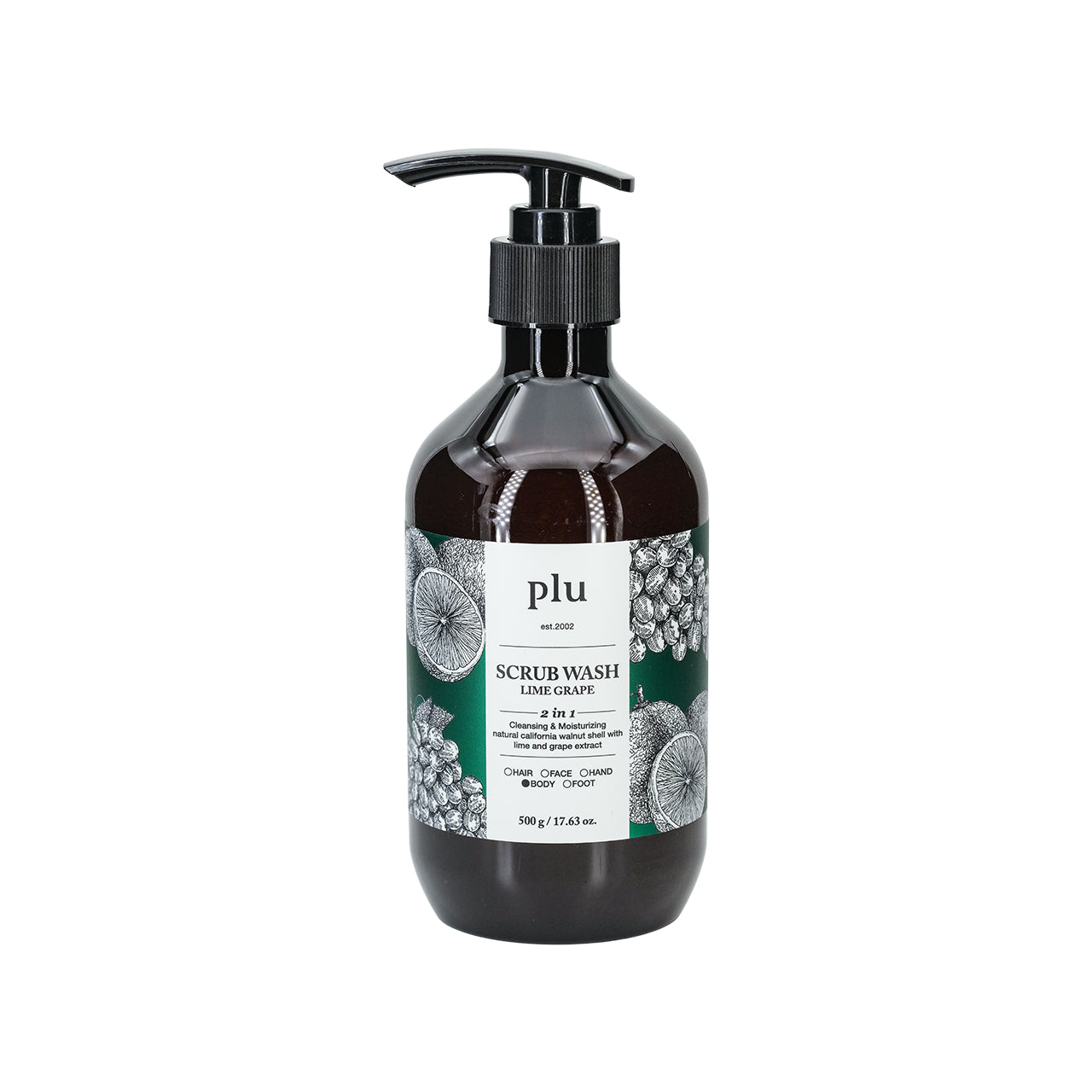 Plu Body Scrub Wash Lime Grape 500g | Sasa Global – Sasa Global eShop