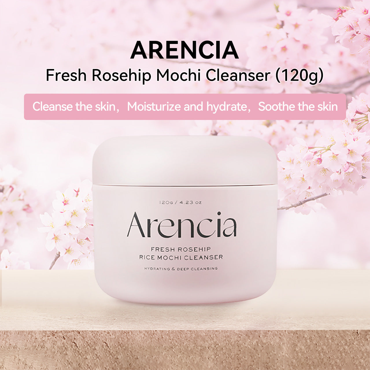 Arencia Fresh Rosehip Mochi Cleanser 120g | Sasa Global eshop
