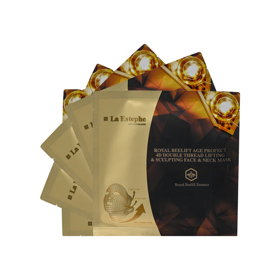 La Estephe Royal Beelift Age Protect 4D Double Thread Lifting & Sculpting Face Neck Mask 5pcs x2