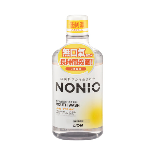 Lion Nonio Mouth Wash Non-Alcohol Light Herb Mint 600ML | Sasa Global eShop