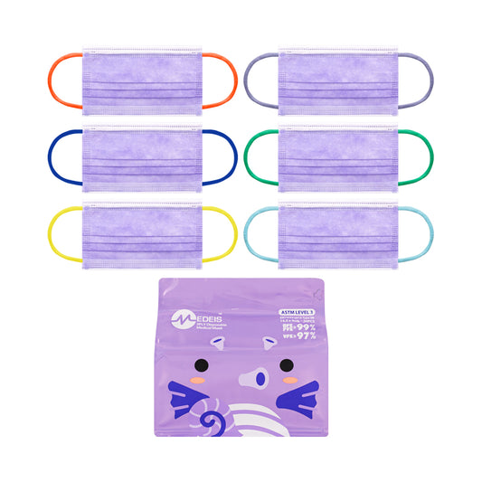 Medeis Disposable Medical Kid Mask Purple 30PCS