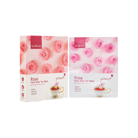 Soo Beaute Rose Fresh Brew Tea Mask 5PCS