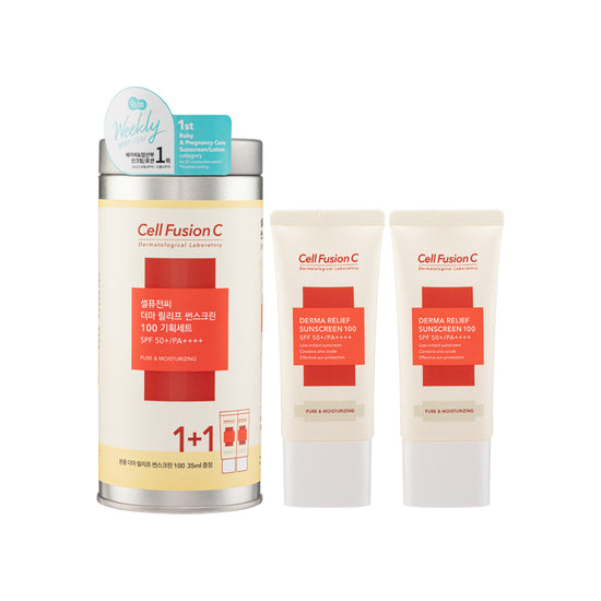 Cell Fusion C Derma Relief Sunscreen 100 SPF50+/Pa++++ Duo Set 2PCS | Sasa Global eShop