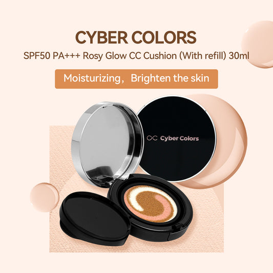 Cyber Colors SPF50 Pa+++ Rosy Glow CC Cushion With Refill 30ML
