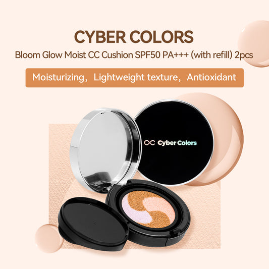 Cyber Colors Bloom Glow Moist CC Cushion SPF50 Pa+++ W/ Refill 30G