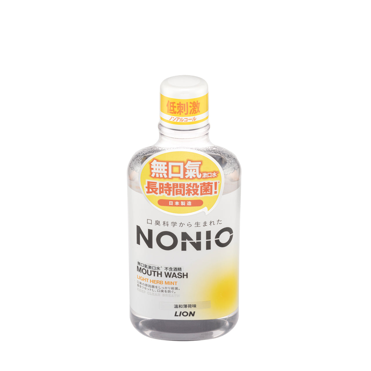 Lion Nonio Mouth Wash Non-Alcohol Light Herb Mint 600ML | Sasa Global eShop