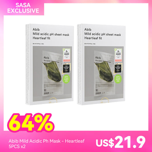 Abib Mild Acidic Ph Mask - Heartleaf 5PCS x2