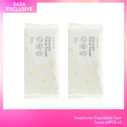 Sasatinnie Disposable Face Towel 60PCS X2