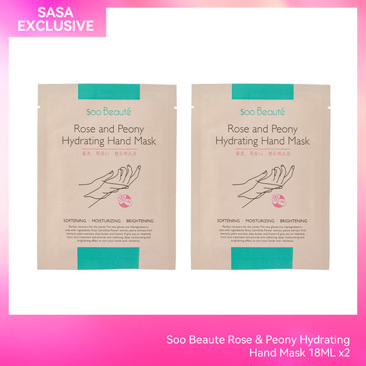 Soo Beaute Rose & Peony Hydrating Hand Mask 18ML x2