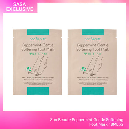 Soo Beaute Peppermint Gentle Softening Foot Mask 18ML x2