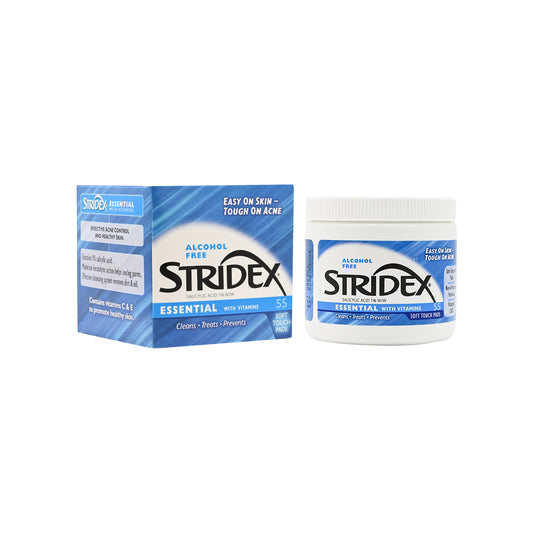 Stridex Alcohol Free Salicylic Acid 1% Essential with Vitamins Acne Pads 55pcs