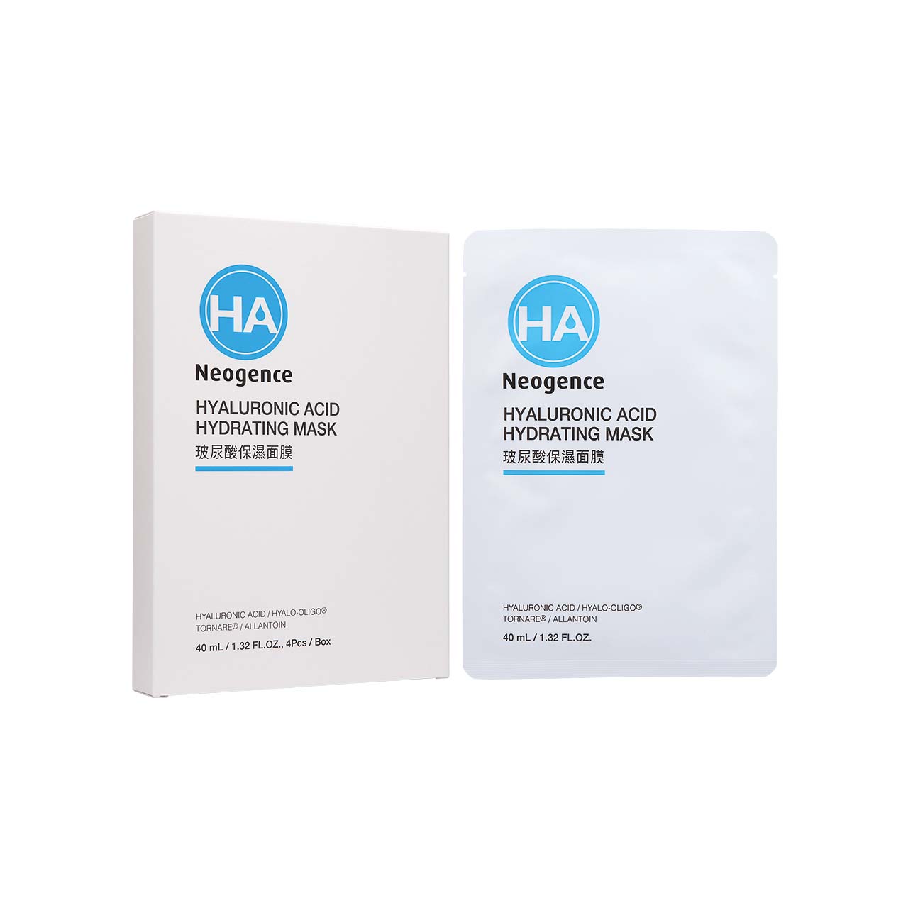 Neogence HA Hyaluronic Acid Hydrating Mask 4pcs | Sasa Global eShop