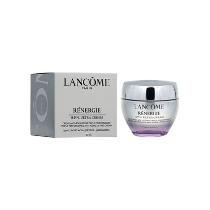 Lancème Rénergie cream jar and packaging on a white background