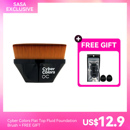 Cyber Colors Flat Top Fluid Foundation Brush + FREE GIFT