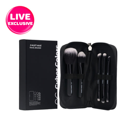 Cyber Colors Mini Make-up Brush Travel Set 5pcs