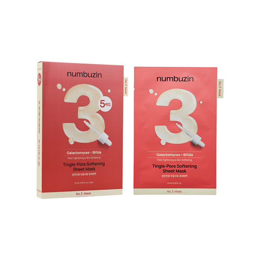 Numbuzin No.3 Tingle Pore Softening Mask 5pcs