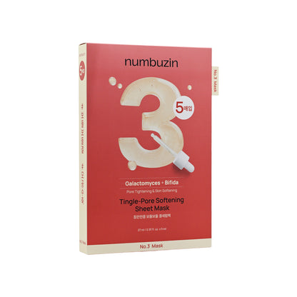 Numbuzin No.3 Tingle Pore Softening Mask 5pcs