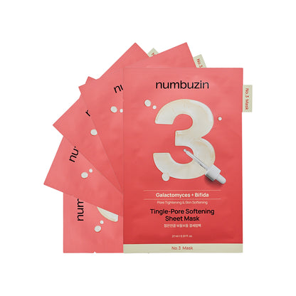 Numbuzin No.3 Tingle Pore Softening Mask 5pcs