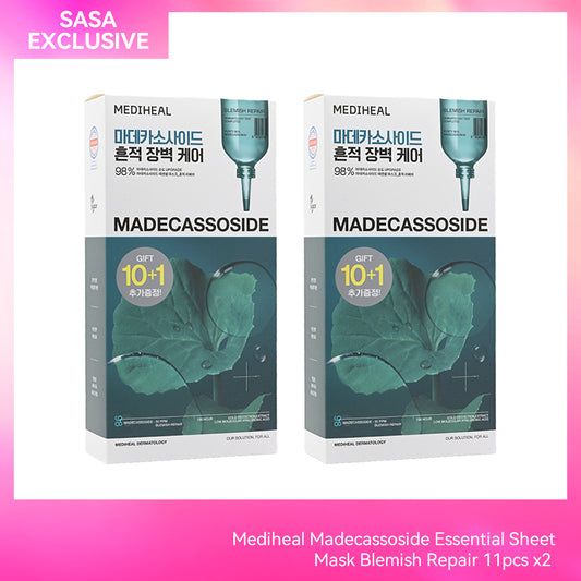 Mediheal Madecassoside Essential Sheet Mask Blemish Repair 11pcs x2