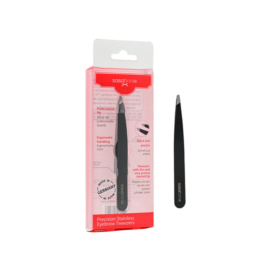 Sasatinnie Stainless Eyebrow Tweezers Black 1pc