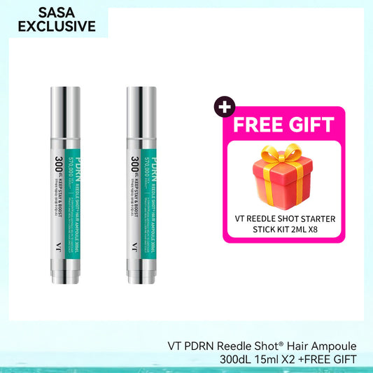 VT PDRN Reedle Shot® Hair Ampoule 300dL 15ml X2 +FREE GIFT