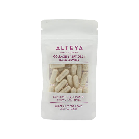 Alteya Organics Collagen Peptides + Rose Oil Complex 28 capsules
