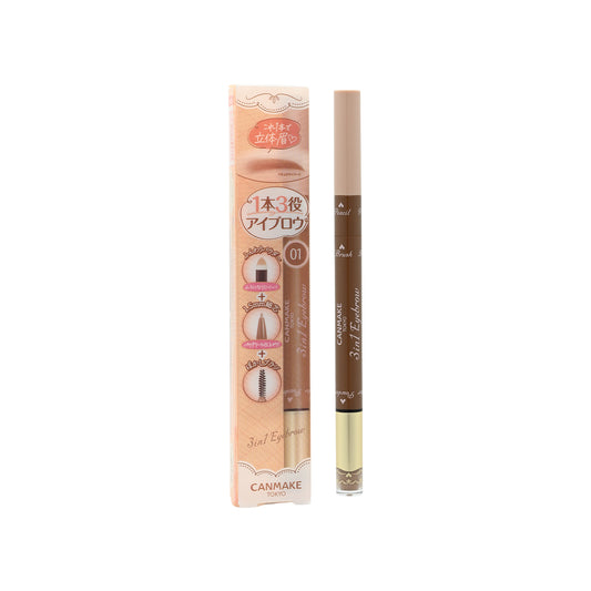 Canmake 3in1 Eyebrow #01 Natural Brown 1pc