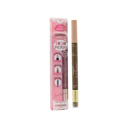 Canmake 3in1 Eyebrow  #02 Ash Brown 1pc