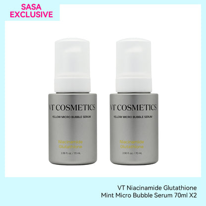 VT Niacinamide Glutathione Mint Micro Bubble Serum 70ml X2