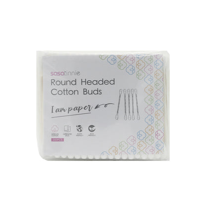 Sasatinnie Round Headed Cotton Buds Refill 200pc x 2