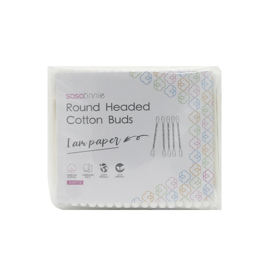 Sasatinnie Round Headed Cotton Buds Refill 200pc x 2