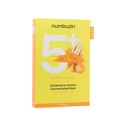 NUMBUZIN No.5+ Glutathione Vitamin Concentrated Mask 5pcs