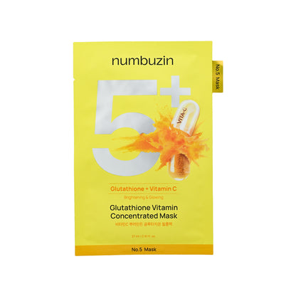 NUMBUZIN No.5+ Glutathione Vitamin Concentrated Mask 5pcs