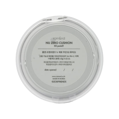 Rom&nd Zo&friends SPF24PA++Nu Zero Cushion#02 Pure21 15g