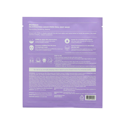 Biodance Rejuvenating Caviar PDRN Real Deep Mask 4pcs