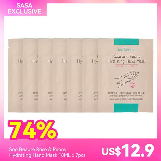 Soo Beaute Rose &Peony Hydrating Hand Mask 18ML x 7 pairs