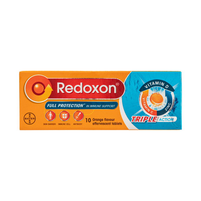 Redoxon Triple Action Orange Flavour Effervescent Tablets 10PCS