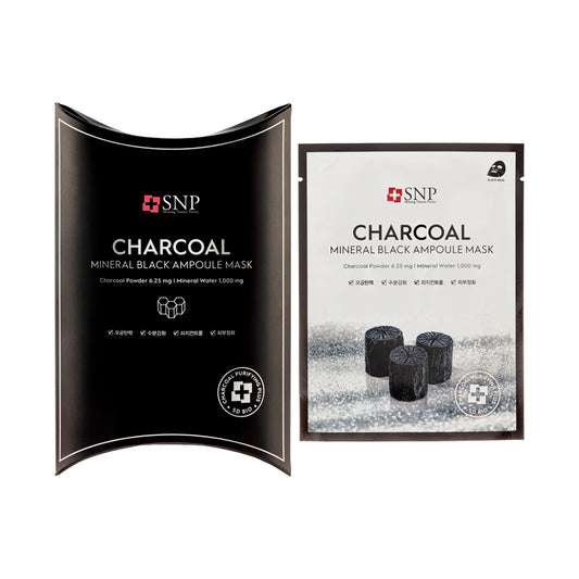 Snp Charcoal Mineral Black Ampoule Mask 10PCS