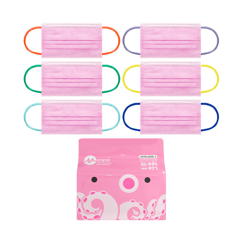 Medeis Disposable Medical Kid Mask Pink 30PCS | Sasa Global eShop