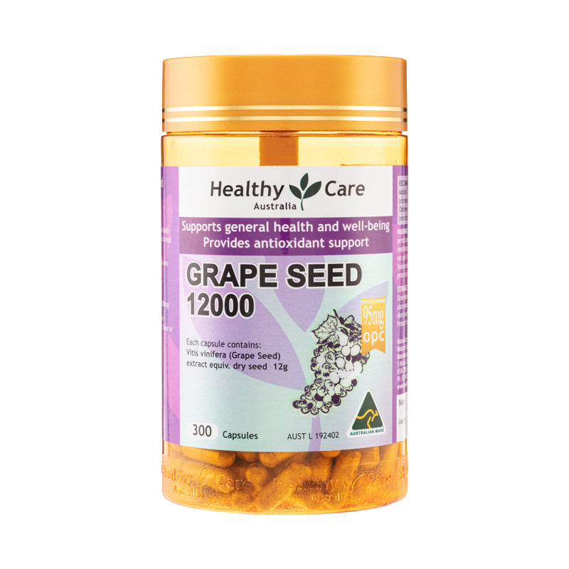 Healthy Care Grapeseed Extract "12000" 300 Capsules | Sasa Global eShop