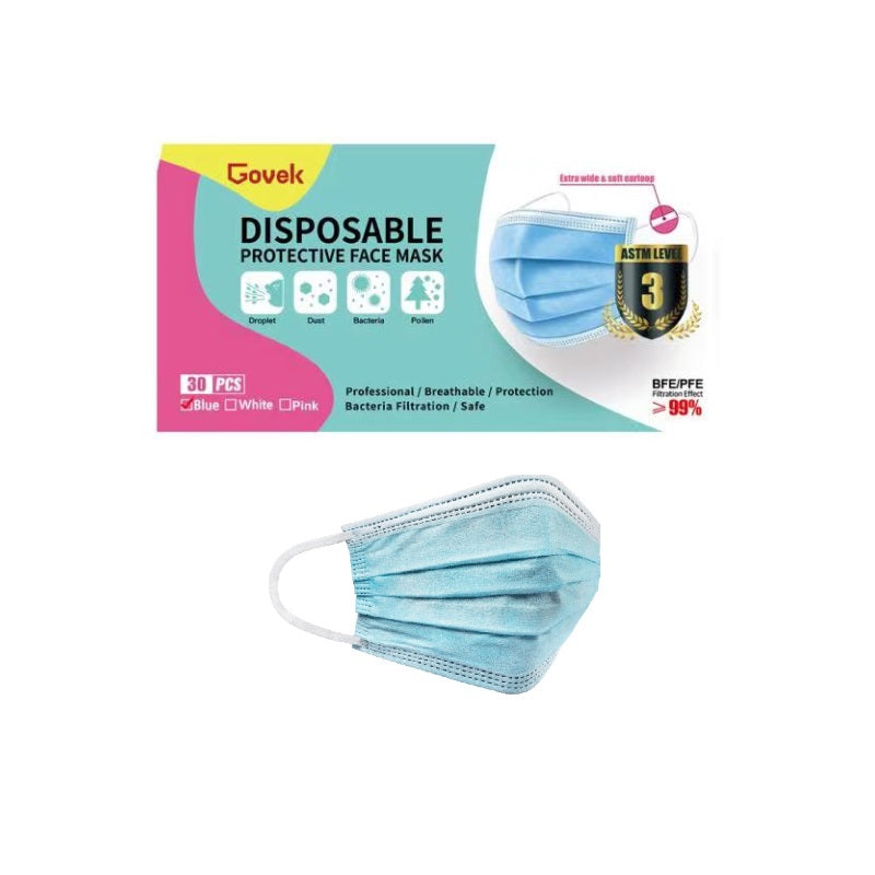 Govek Astm Level 3 Protective Mask Blue 30PCS | Sasa Global eShop