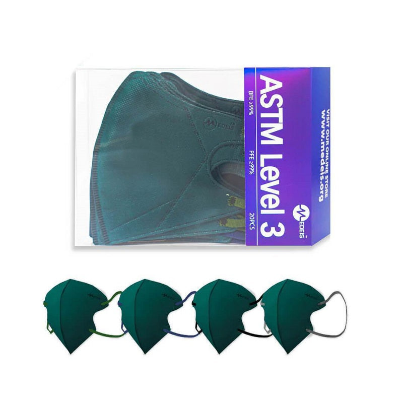 Medeis 3D Disposable Medical Mask - Dark Green 20PCS