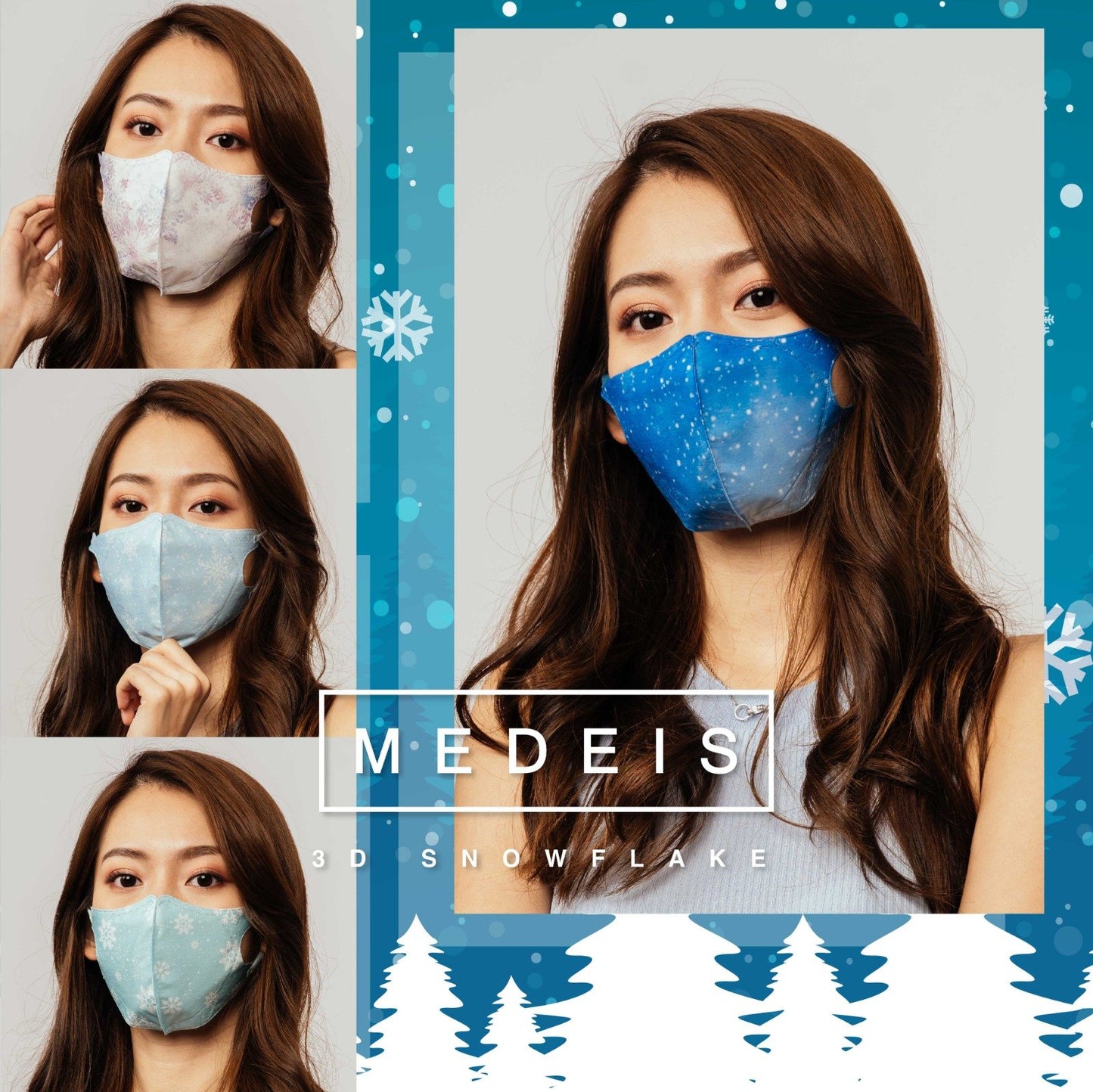 Medeis 3D Disposable Medical Mask - Mix Snowflake 20PCS
