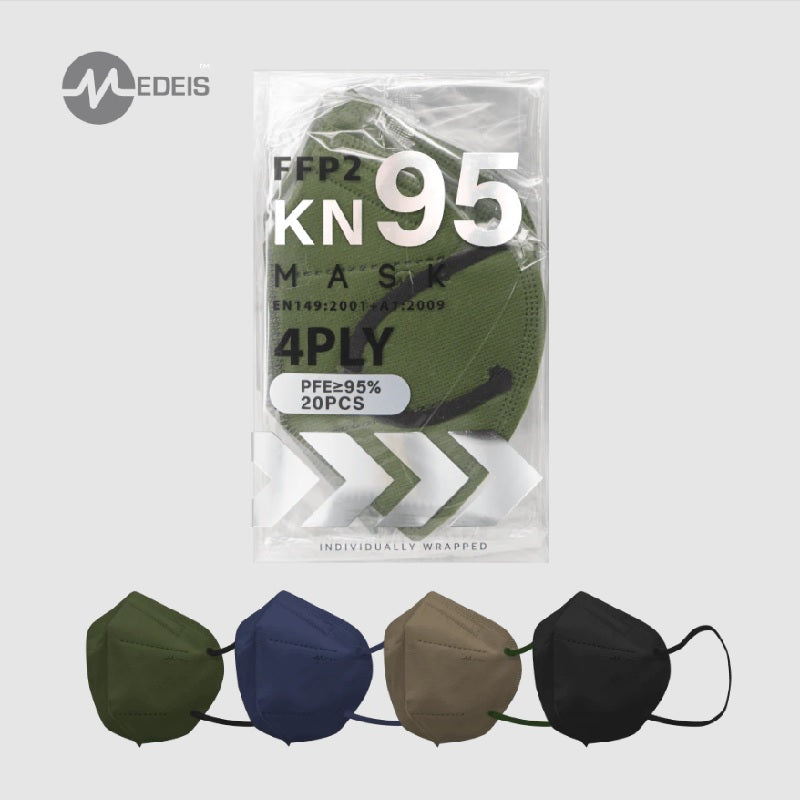 Medeis Kn95/Ffp2 4-Ply Protective Mask Jungle 20PCS