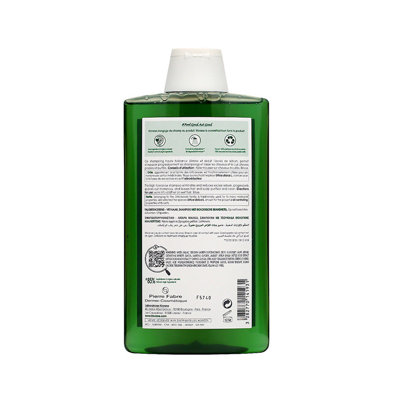Klorane Shampoo With Organic Nettle 400ML | Sasa Global eShop