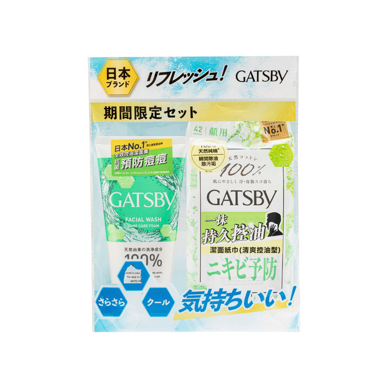 Gatsby Facial Wash & Paper Acne Care Set 2PCS